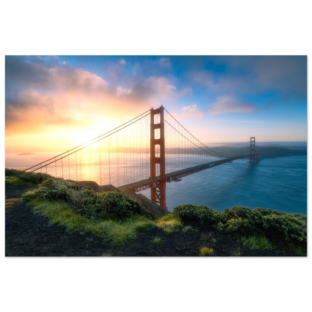 GOLDEN GATE SUNRISE | The Bridge To San Francisco California - Aluminum Print