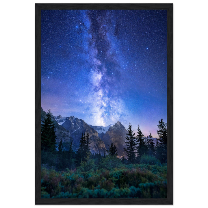 SAFE | Milky Way & Eiger Mountain - Wooden Framed Poster