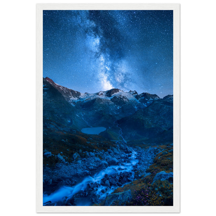 INDIGO | Milky Way at Sustenpass - Wooden Framed Poster