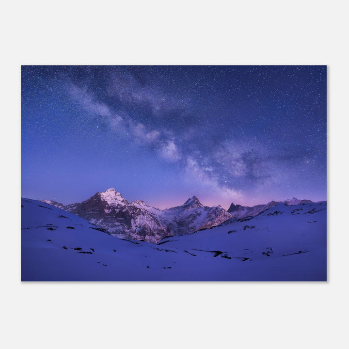 ELYSIUM | Winterliche Milchstrasse in den Berner Alpen - mattes Premium-Papier Poster