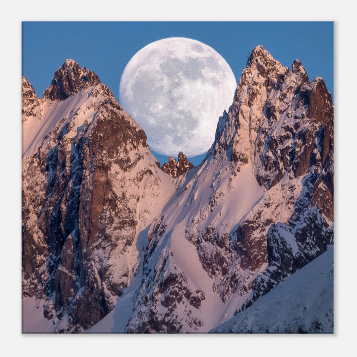 RISE & FALL | Full moon in the Alps - Canvas Print