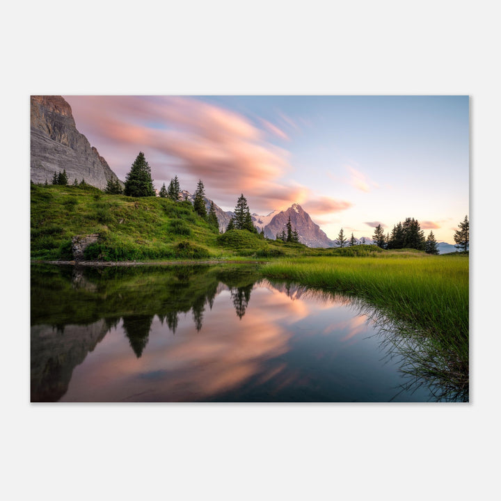 LEGACY | Eiger mountain reflecting in alpine lake - Premium Poster