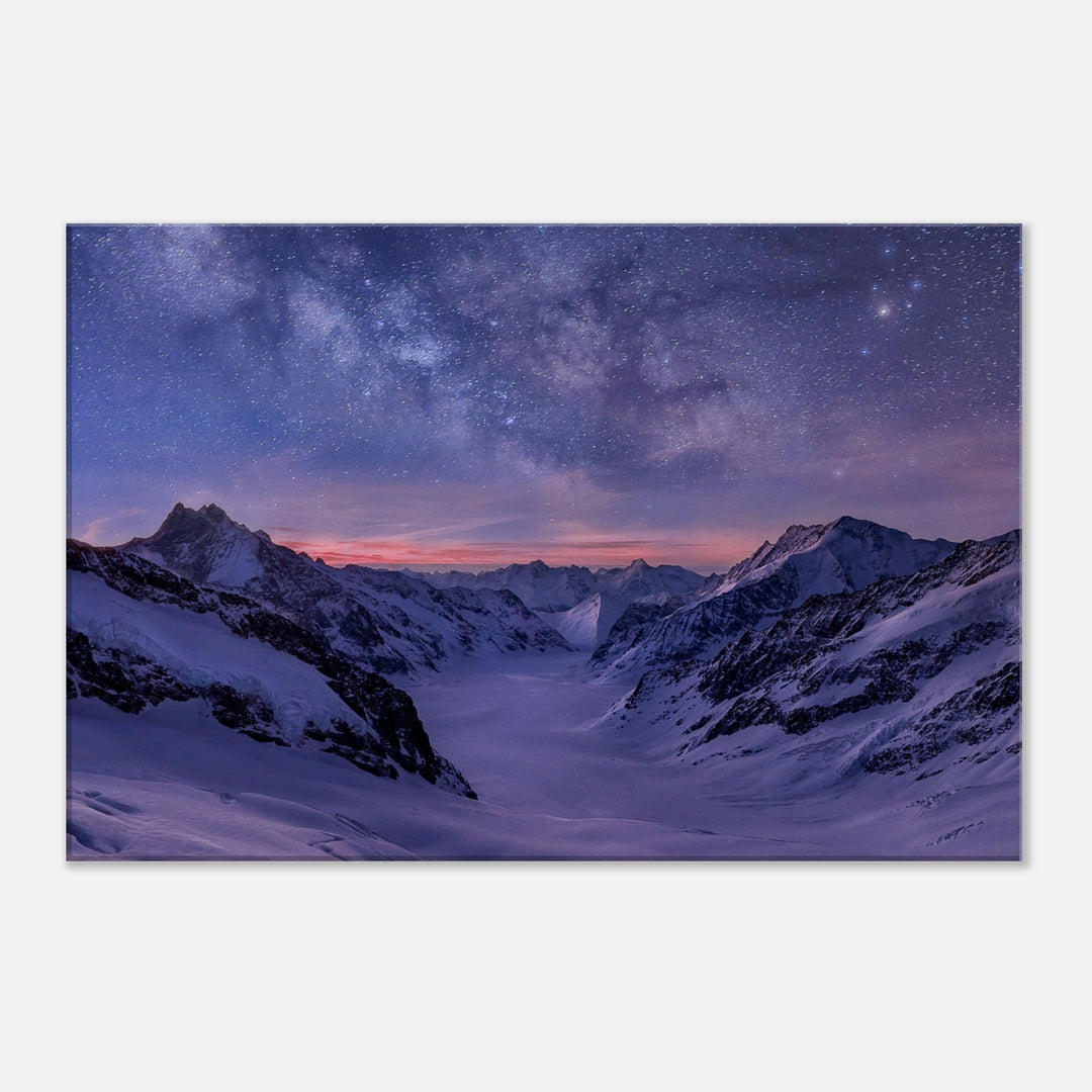 SPHERE | Milky way over Aletsch glacier - Canvas Print