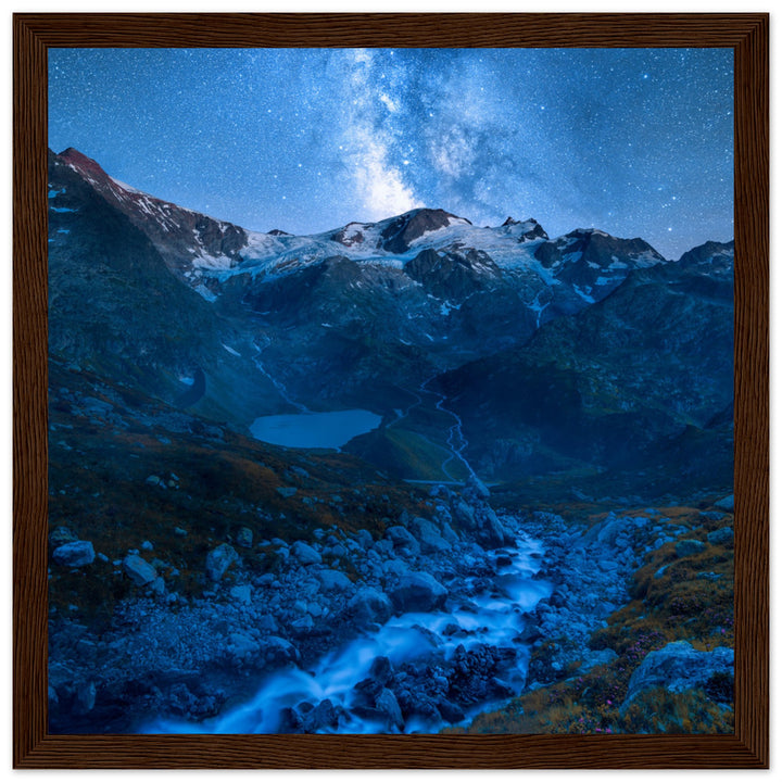 INDIGO | Milky Way at Sustenpass - Wooden Framed Poster