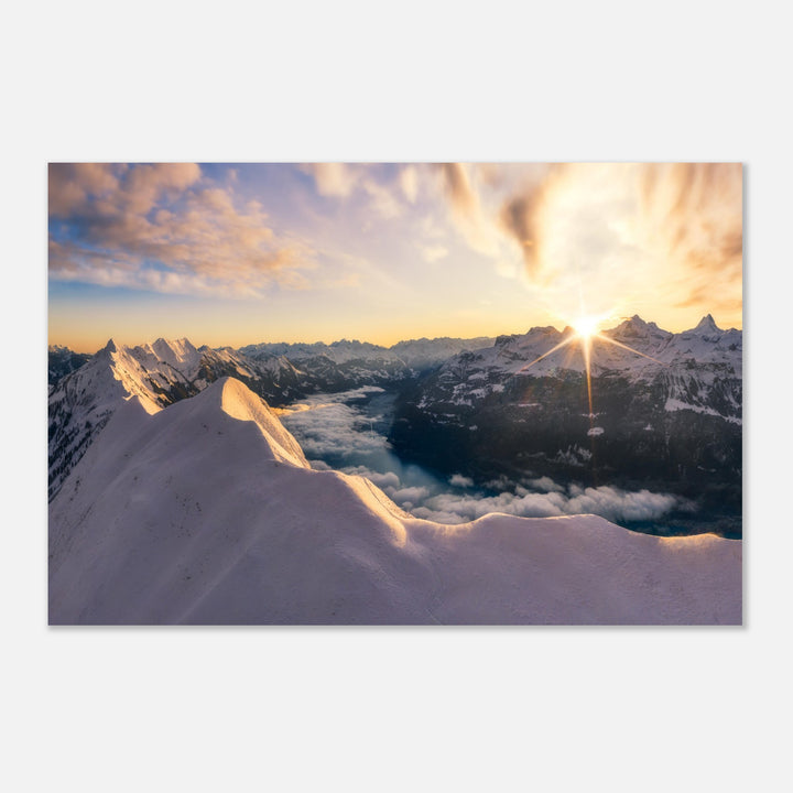 THE SILVER LINING | Sonnenaufgang in den Schweizer Alpen - Premium mattes Papier
