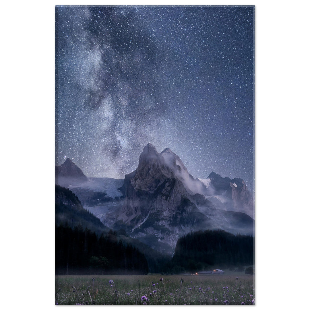 DEVOTION | Milky way in the Swiss Alps - Canvas Print