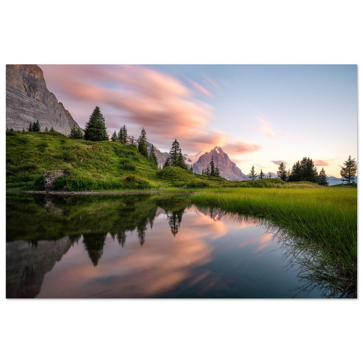 LEGACY | Eiger mountain reflecting in alpine lake - Aluminum Print