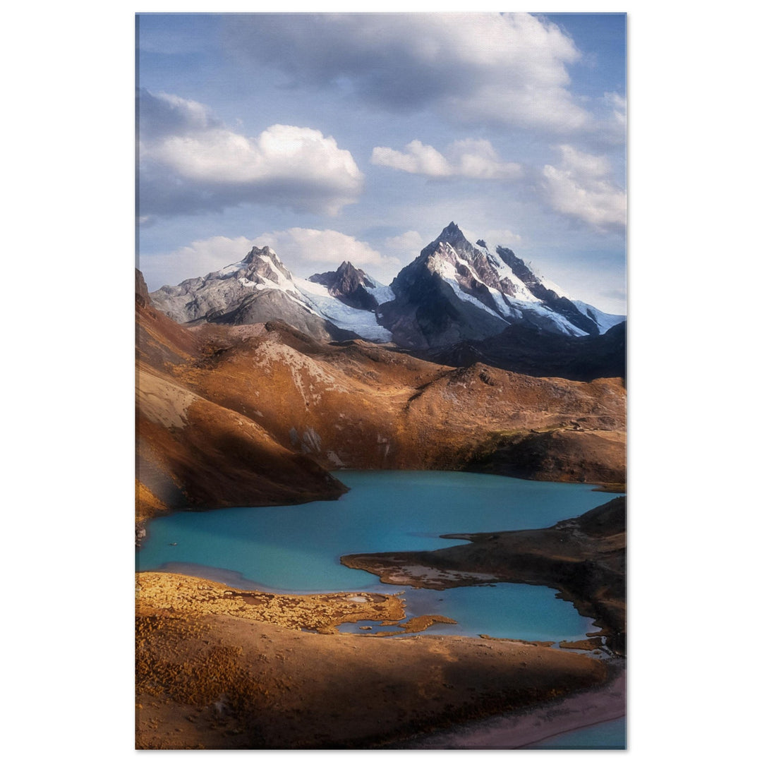 TURQUESA | Peruvian lagoon and mountain landscape - Canvas Print