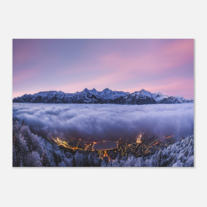 THE HEIST | Winter sunrise in Interlaken - Premium Matte Poster