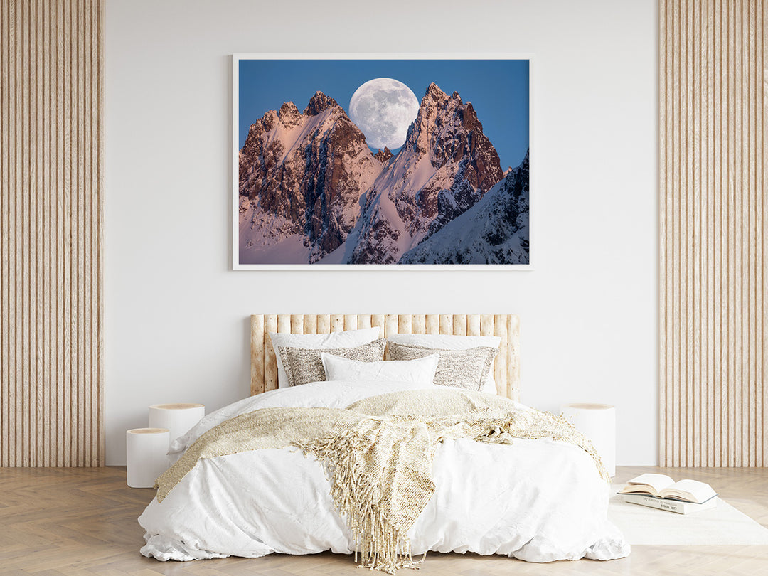 RISE & FALL | Full moon in the Alps - Aluminum, Canvas, Poster Print